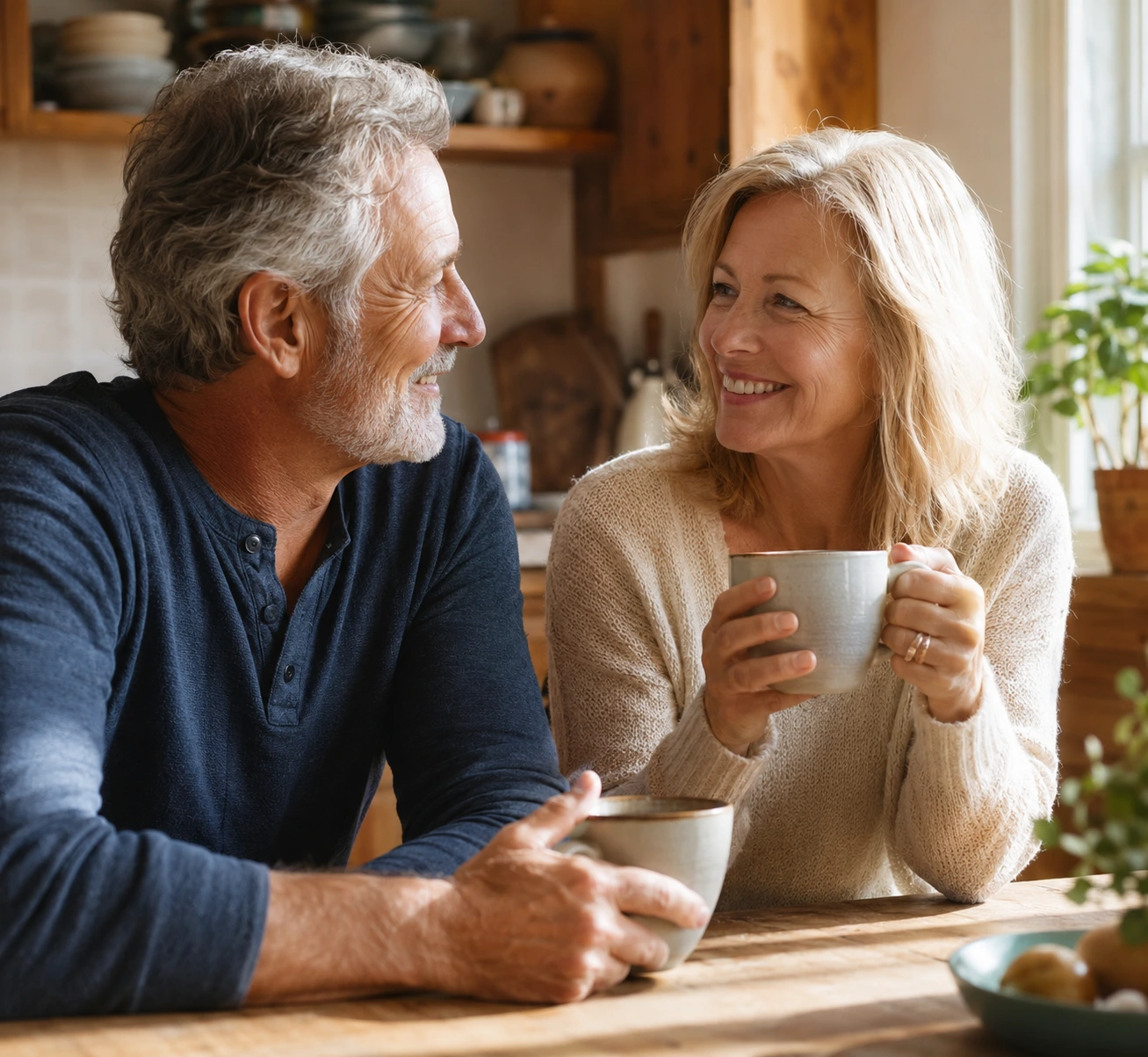 Senior couple at home — comfortable and at ease with trusted help