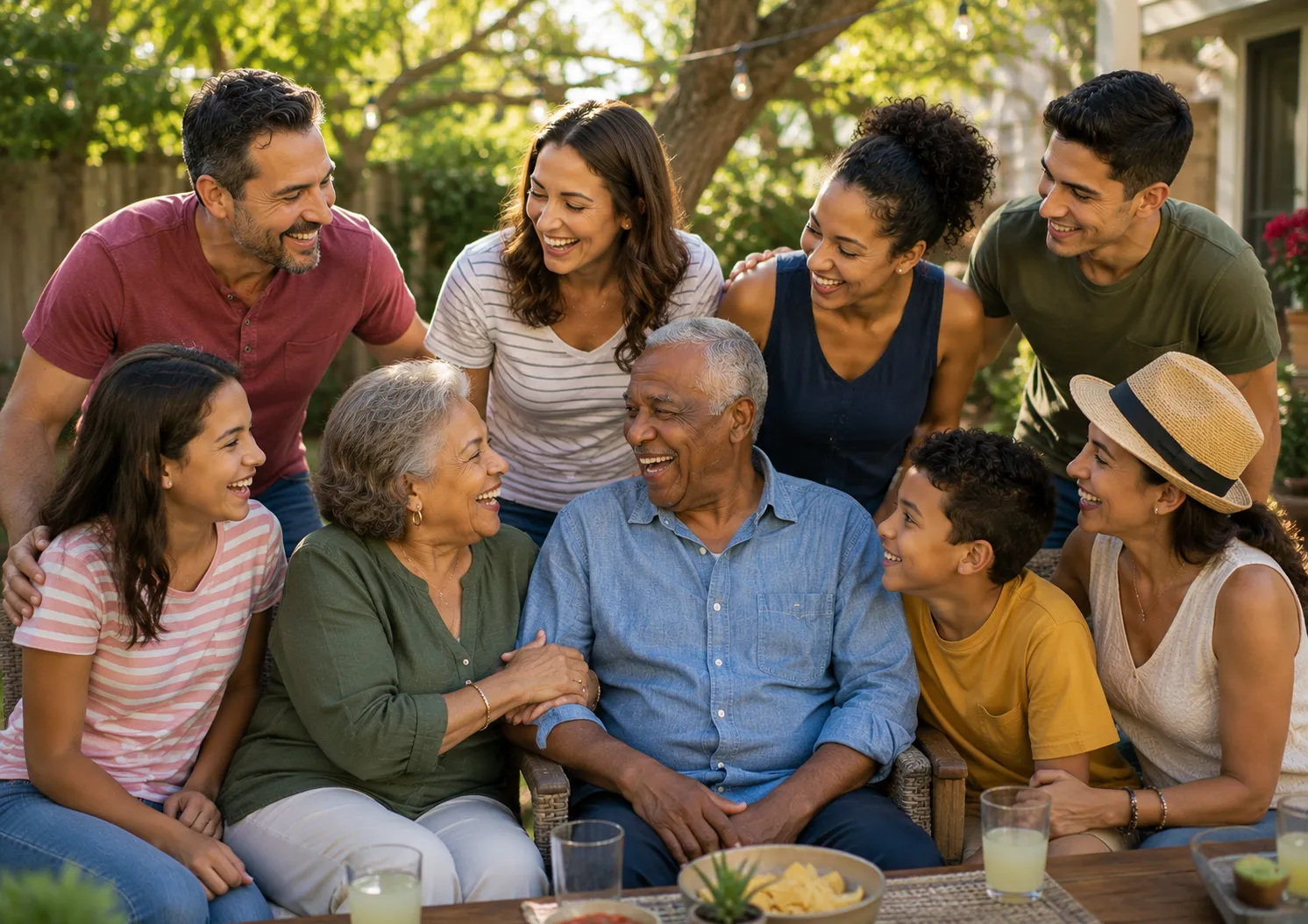 Family gathering celebrating life and togetherness